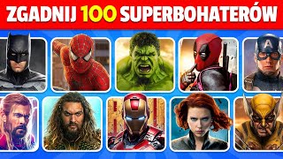 Zgadnij 100 Superbohaterów w 3 Sekundy 🦸‍♂️💥✅ Łatwe, Średnie, Trudne, Niemożliwe | Marvel \u0026 DC
