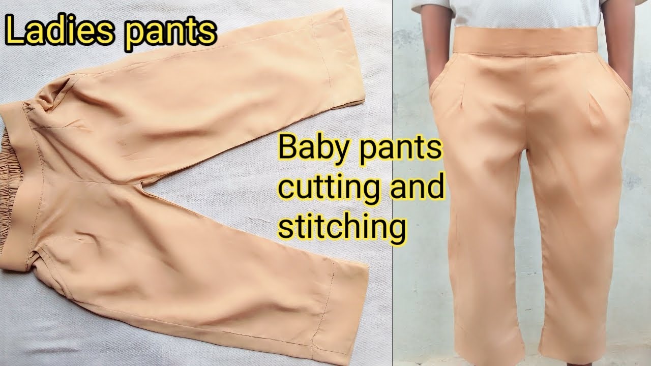 Baby girl pants cutting and stitching/Ladies pants cutting and