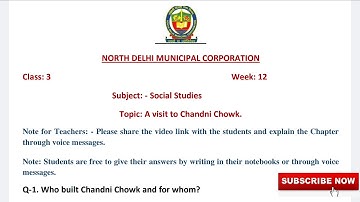 Class 3 SST (Week 12) Worksheet Solutions & Explanation | Social Studies - A VISIT TO CHANDNI CHOWK