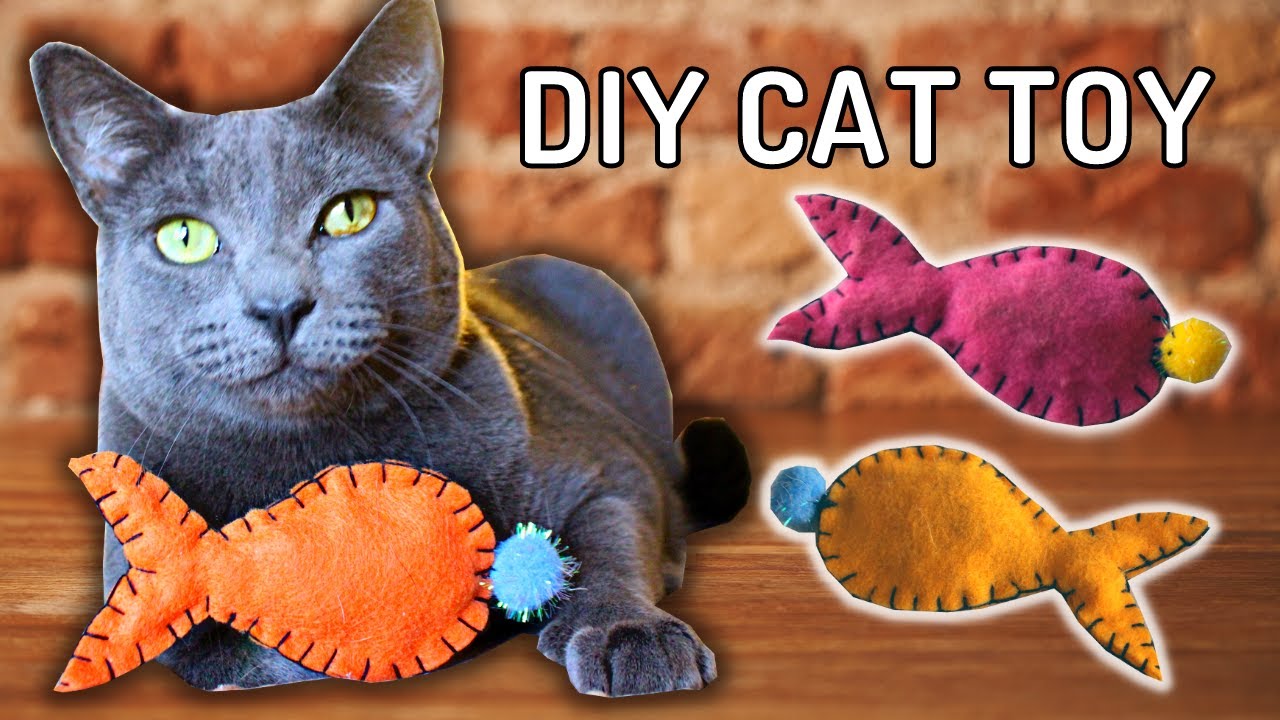 😻 DIY Cat Toy - Felt Catnip Fish, Easy DIY Toy for Cats 