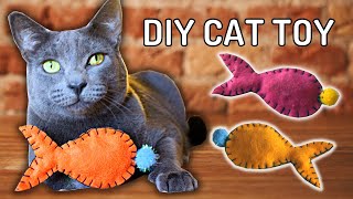 😻 DIY Cat Toy - Felt Catnip Fish, Easy DIY Toy for Cats 