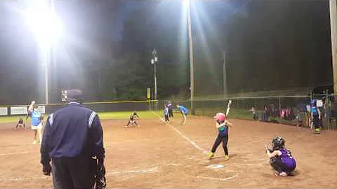 6 year old home run in 8u softball