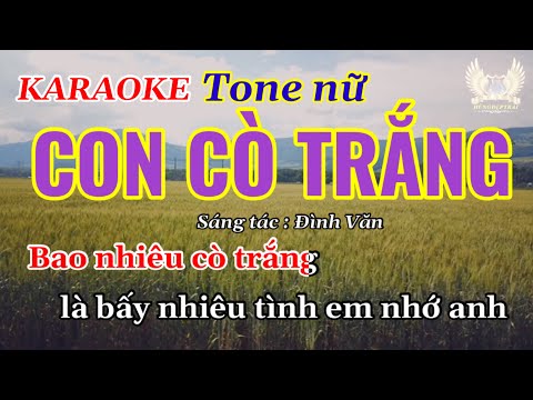 Karaoke CON CÒ TRẮNG (Đình Văn), Nhạc trữ tình - Tone nữ | Hùngđẹptrai