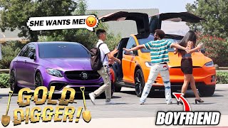 NERD Pulls his First Gold Digger IN THE HOOD! GOLD DIGGER EXPERIMENT (HE STOLE HIS GIRL!)