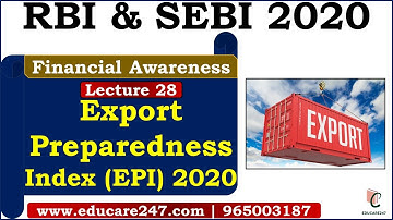 Export Preparedness Index (EPI) 2020 | Lecture 28 - Financial Awareness | RBI Grade B 2020
