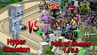 Minecraft |Mobs Battle1.16.5| Hyper Skeleton (Min's Thing)VS Path of Bosses (Twice)