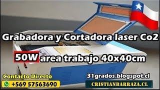 MAQUINA DE CORTE Y GRABADO LÁSER CNC 400X400MM 50W CON SISTEMA M2 –