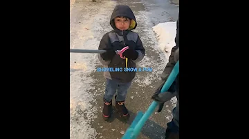 Ahmad Usman Snow Shovelling Off Sidewalk 