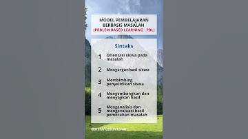 Model Pembelajaran Berbasis Masalah - Problem Based Learning (PBL)