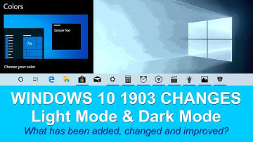 Microsoft Windows 10 1903 Changes: Color Modes
