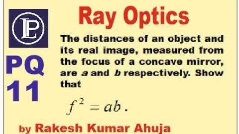 The distances of an object and its real image, measured from the focus of a concave mirror, are a an