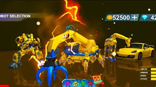 New Car Robot Game Video ।। Robots Excavator Crane Jcb Dozer Car and Giraffe Transformation Game screenshot 3