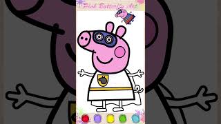 Superhero Peppa Pig Drawing and Coloring for Kids Toddlers Preschoolers #pinkbutterflyart #peppapig