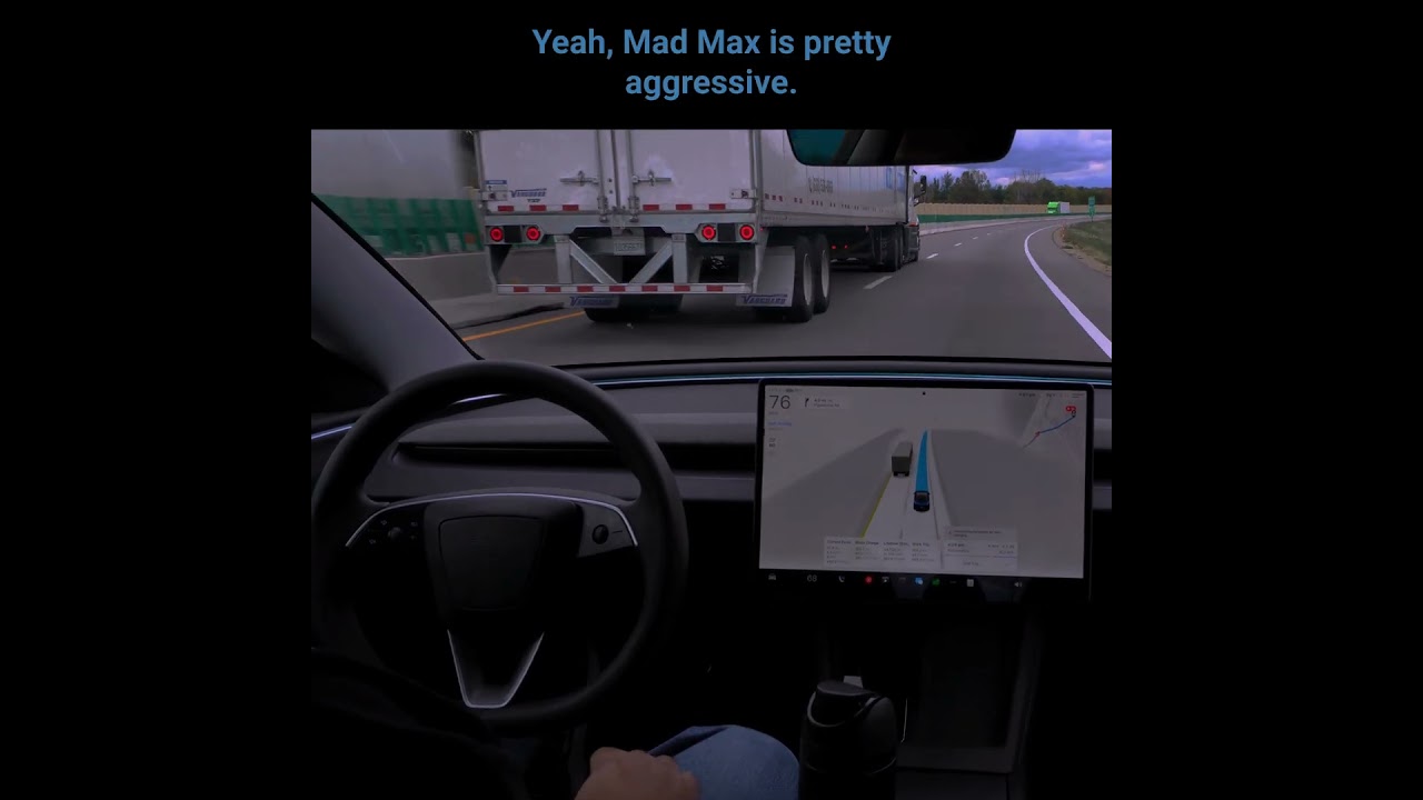 Пример и мысли по поводу Tesla FSD v14 Mad Max Highway