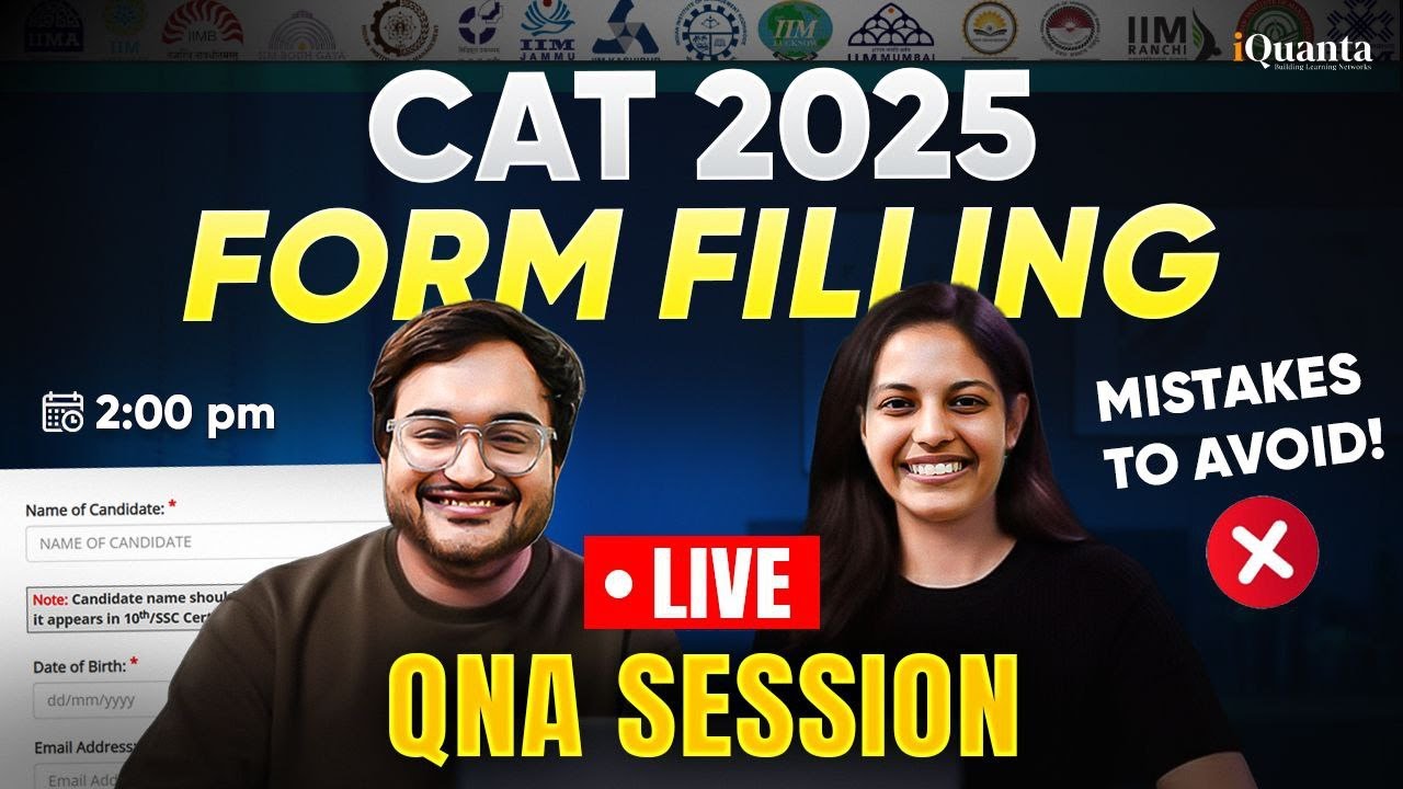 CAT 2025 Form Fill Up Guide | Live Query Solving with CAT Toppers - YouTube