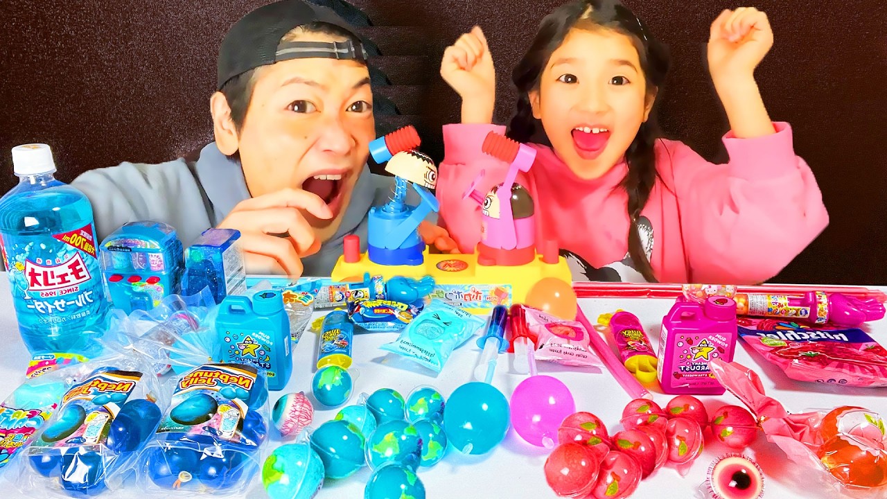 Pink vs Blue Food Challange.Mukbang
