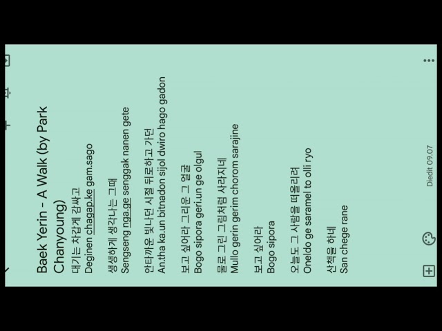 Easy Lyrics Baek Yerin A Walk (by Park Chanyoung) class=