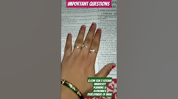 Important questions!! B.com sem 3 Kolhan University Planning & Economics Development of India