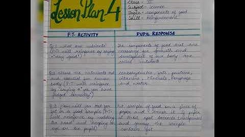 Micro skill Science lesson plan | Reinforcement skill lesson plan | Components of food | 6th | B.Ed.