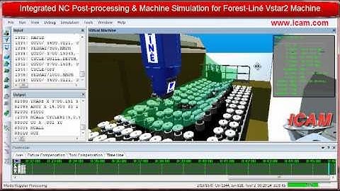 CNC machine simulation, nc post-processing for Foresr Line Vstar2, UHF