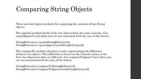 Comparing String Objects