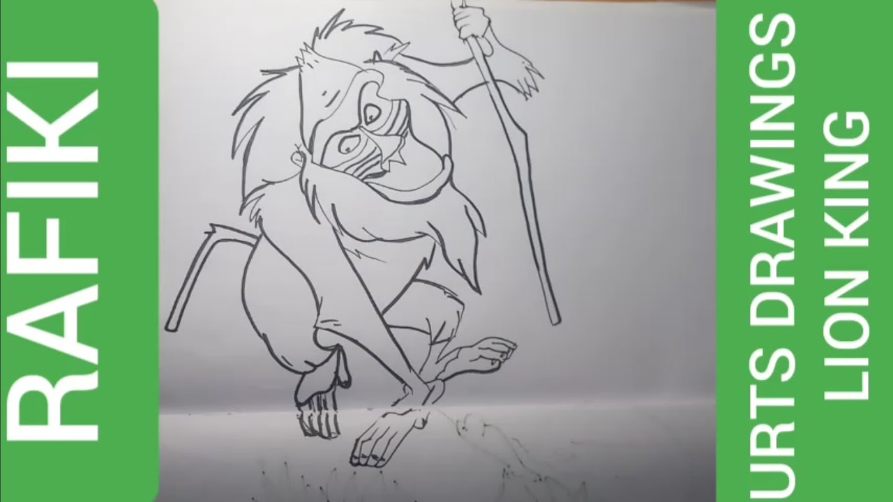 How to draw Rafiki from LION KING - YouTube
