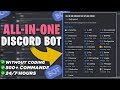 How to make all in one bot with music ticket moderation fun and more  247 for free  discord