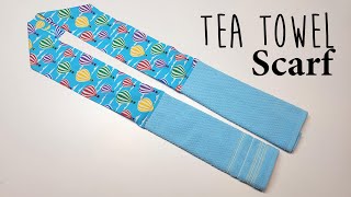 Tea towel scarf / boa sew with me tutorial