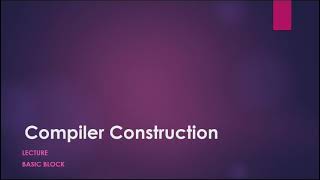 Basic Block & Flow graph