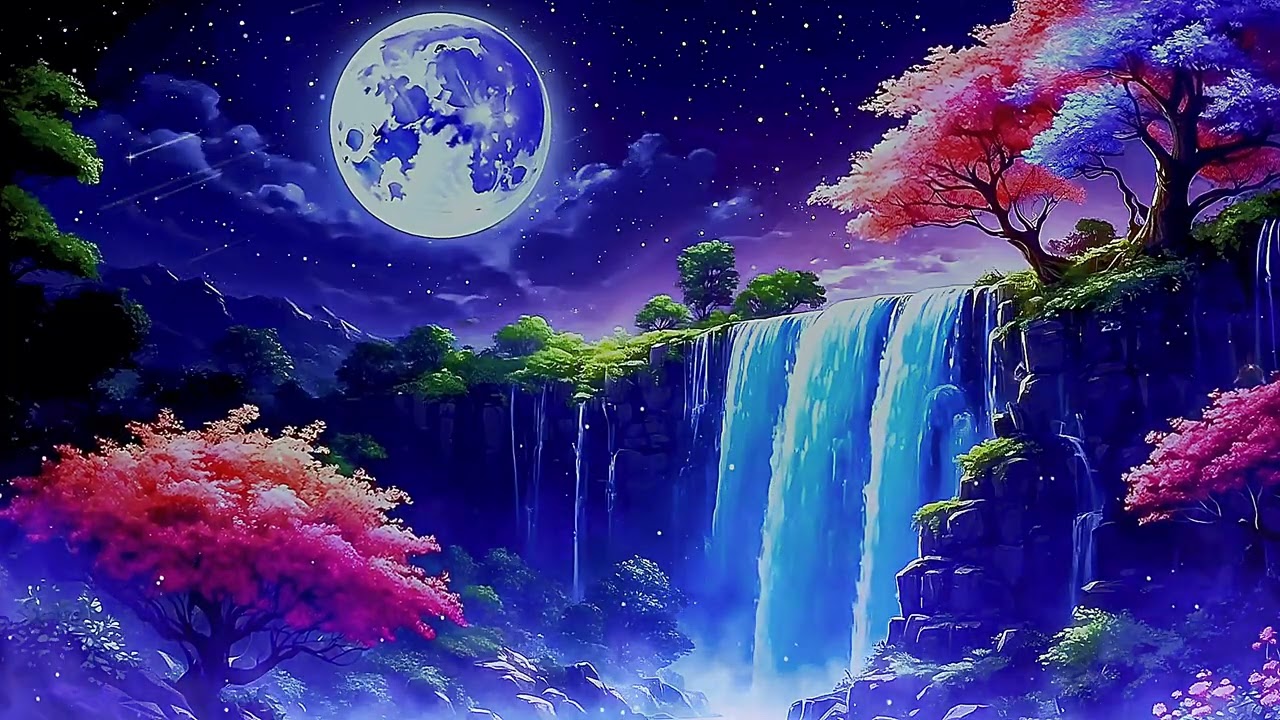 💧 Relaxing AI Meditation Visuals – Zen Life Waterfall 🌙✨ for Calm, Sleep & Dreaming