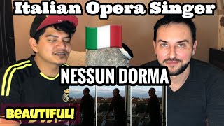Singer Reacts- Quarantined Italian Tenor Slays “NESSUN DORMA”