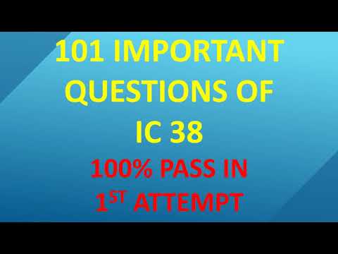 IC 38 Important Questions in English | LIC Agent Exam | IC 38 Exam