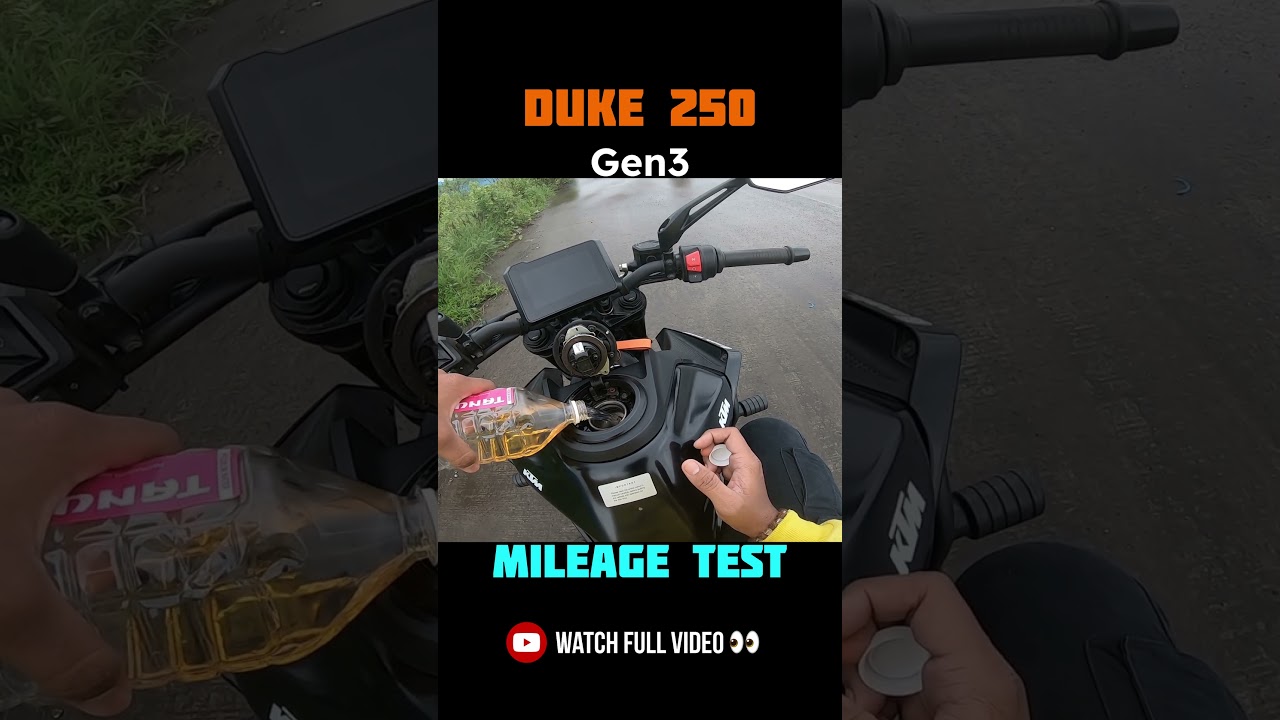 Duke 250 gen3 mileage test ⛽️ watch full video on my channel❤️‍🔥🫶🏻 