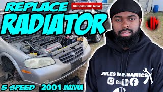 How to replace remove radiator 2000-03 nissan maxima