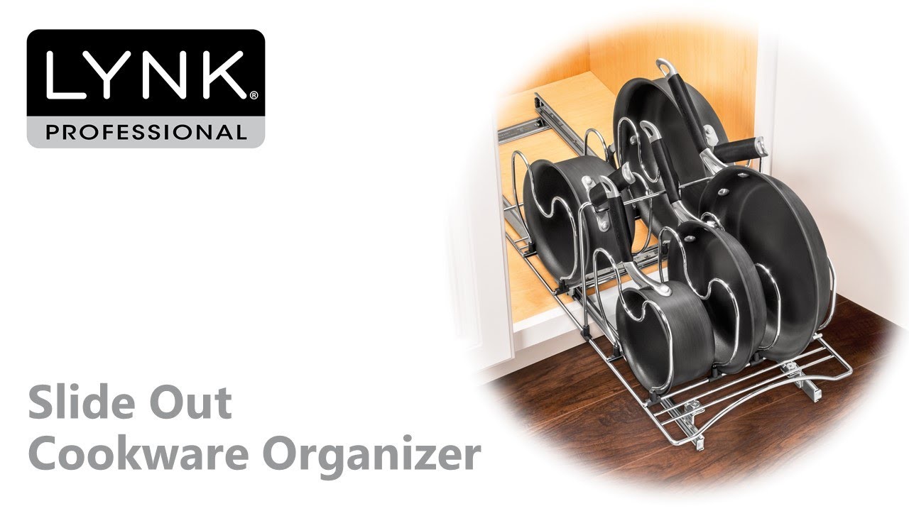 Lynk Professional Roll Out Cookware Organizer – Pull Out Under Cabinet