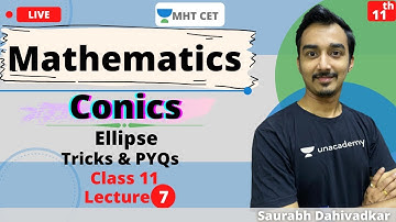 Unacademy MHT CET | Conics | Ellipse | Tricks & PYQs | Mathematics | Saurabh Sir