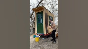 Micro TINY HOUSE on wheels built for $1800 & towed w/ a car #shorts