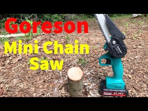 48V Cordless Mini Chainsaw, 4-Inch Portable Handheld Chain Saw