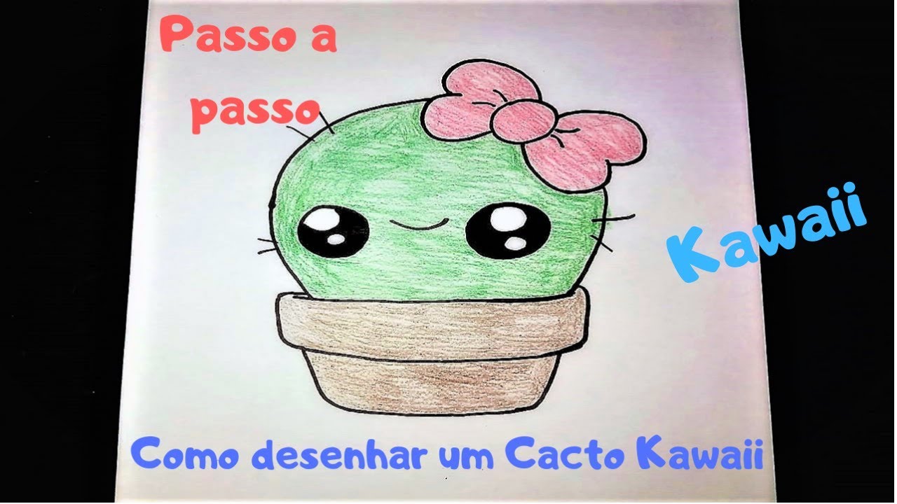 Como Desenhar um Cacto Kawaii (Muito Fácil) 