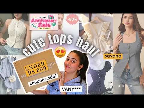 Huge tops haul from savana | savana anniversary sale haul | savana coupon code? #savana #haul #tops