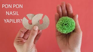 Karton ile Pon Pon Yapımı (Aparatsız)/ DIY-How to make a Pom Pom?