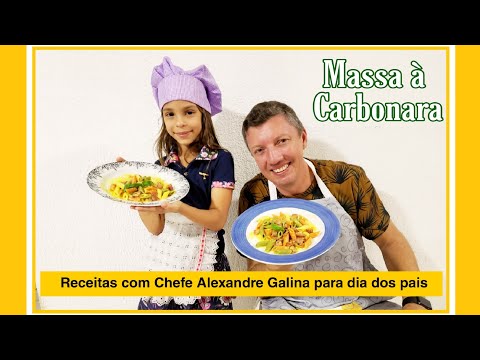 #Receitas #diadospais #macarrão #carbonara #pudim #jogodepanela Cozinhando com chef Alexandre Galina