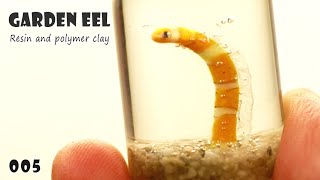 小さなチンアナゴ / Small garden eel miniature polymer clay tutorial