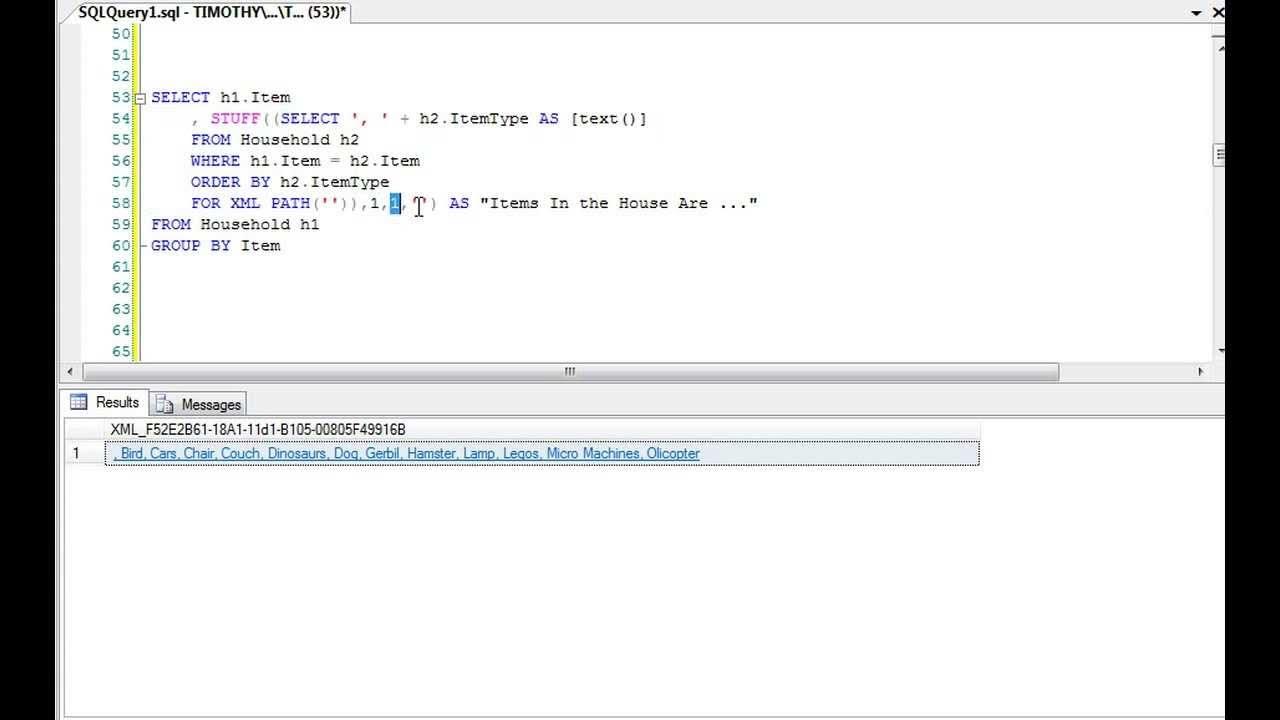 TSQL: Group Items With Comma Separation - YouTube