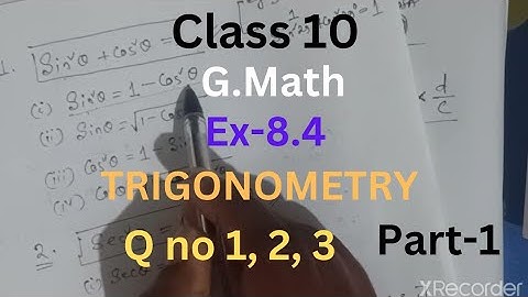 Class 10 Math chapter 8.4 Trigonometry in Assamese medium Question no- 1,2,3