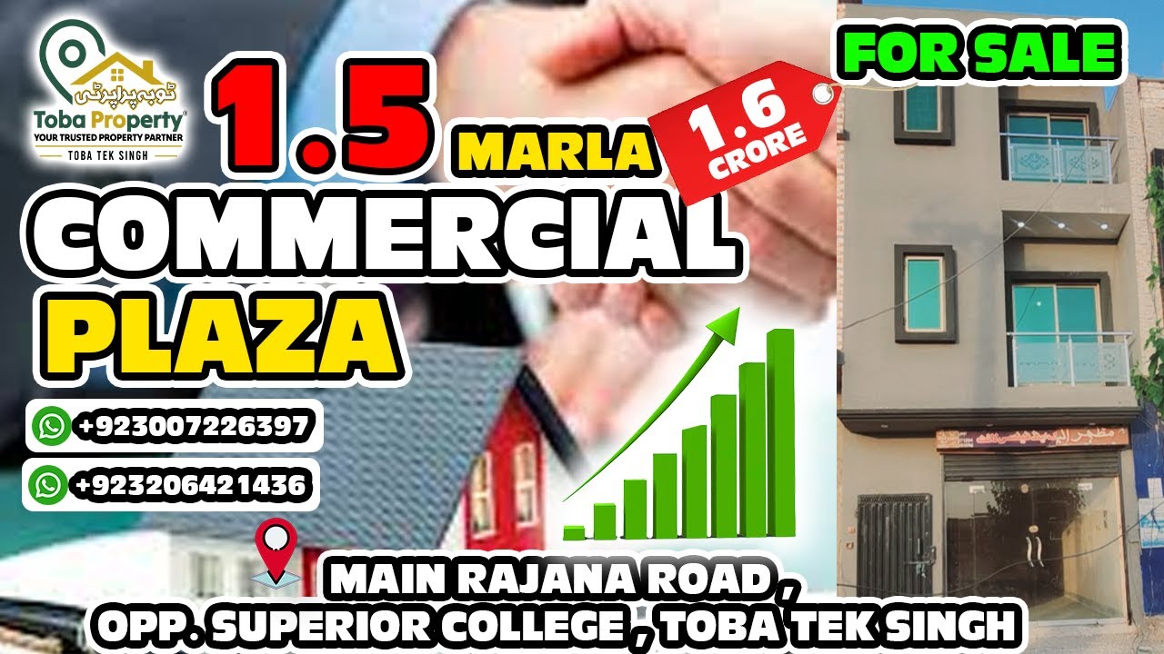 1.5 Marla Triple Story Plaza for Sale in Toba Tek Singh | Investor Rate | Toba Property