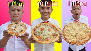 Hưng Troll | Thử Thách Piza 1 Phút Vs 10 Phút Vs 1 Tiếng - Piza Nào Ngon Hơn 