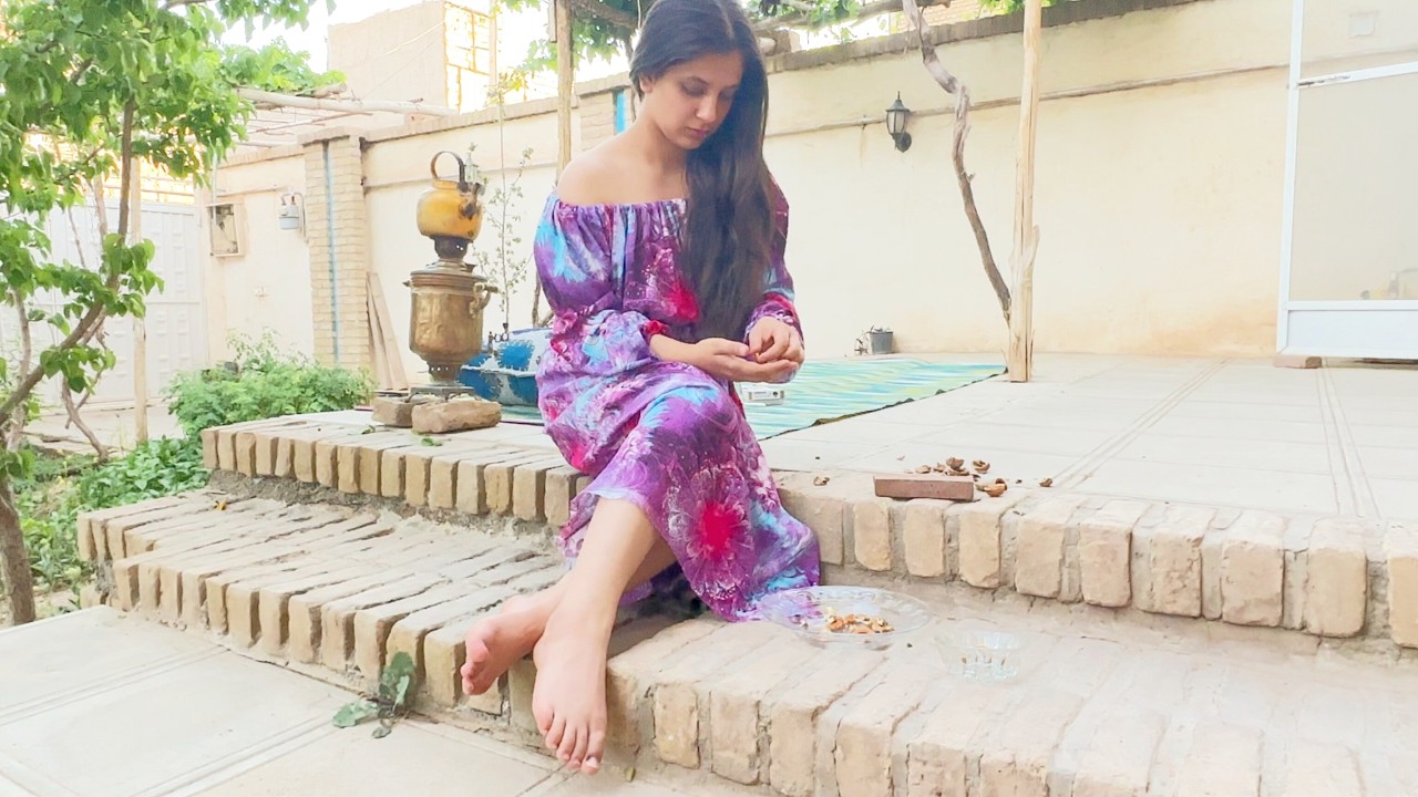 A Peaceful Spring Dream of Rose, the Village | Eating Fruits in the Garden | Making Date and Walnut