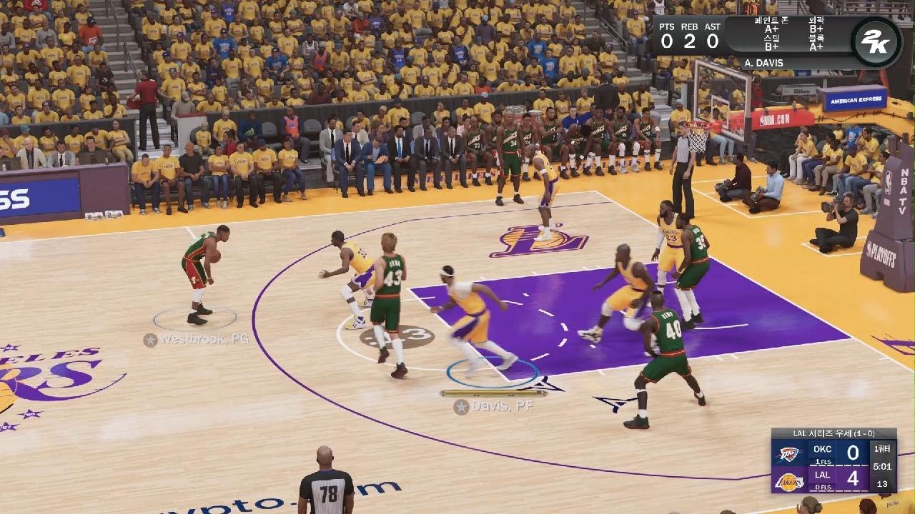 NBA 2K23 PS5 GamePlay UHD 4k S2 Playoff 1R G2 LA Lakers vs Oklahoma city thunders YouTube