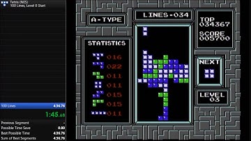 Tetris (NES) - 100 Lines, Level 0 Start speedrun in 4:35